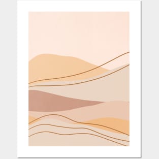 Abstract boho mountain landscape Posters and Art